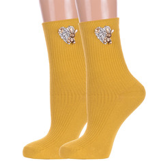 Комплект носков женских Hobby Line 2-Нжвип1000-03 желтых 36-40, 2 пары