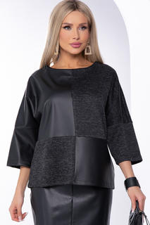 Блуза женская LT Collection комбинированный черная 54 RU