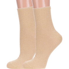Комплект носков женских Hobby Line 2-Нжл2115 золотистых 36-40, 2 пары