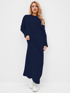 Платье женское Smol Knit Wear МВ-В 170 синее 50 RU