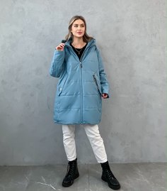 Куртка женская 332 голубая 66 RU No Brand