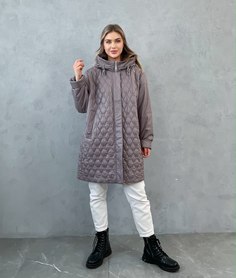 Куртка женская 335 коричневая 62 RU No Brand