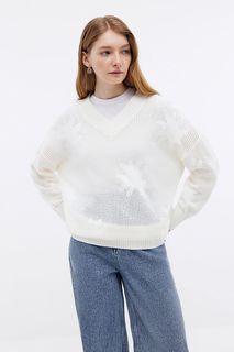 пуловер женский Baon B1324037 белый 2XL