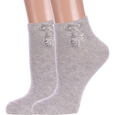Комплект носков женских Hobby Line 2-Нжвип1006-06 серых 36-40 2 пары