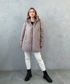 Куртка женская 358 бежевая 58 RU No Brand