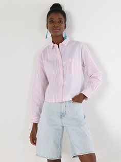 Рубашка женская Colins CL1063876 розовая S