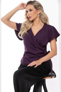Блуза женская LT Collection На запахе фиолетовая 52 RU