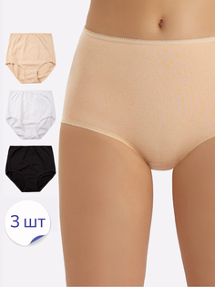 Комплект трусов женских Baykar BR8054 белых, черных, бежевых 6, 3 шт.