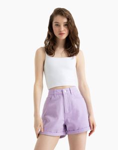 Шорты женские Gloria Jeans GSH011732 сиреневый 38