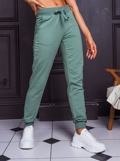 Спортивные брюки женские LAINA 713 зеленые 48 RU