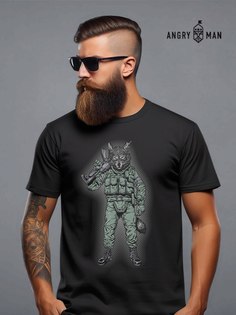 Футболка мужская Angryman AMW006 черная XL