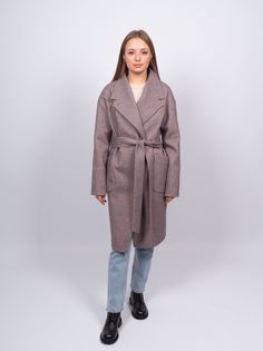 Пальто женское 365 clothes KR-171-рубчик коричневое 50 RU
