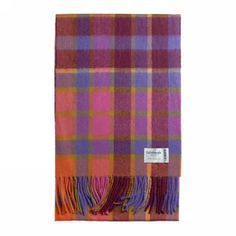 Шарф унисекс Edinburgh Lambswool Scarf artillery check orange, 175x26 см