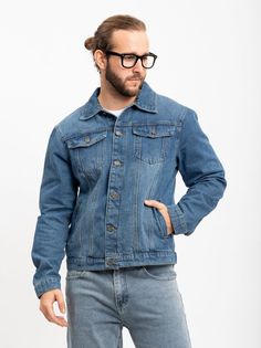 Джинсовая куртка мужская RM Shopping R899 голубая XL