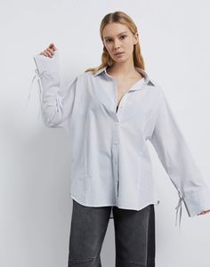 Рубашка женская Gloria Jeans GWT003633 белый/черный XS/164