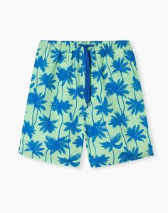 Пляжные шорты мужские Gloria Jeans BSM000373 синий/зеленый XXL/182