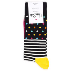 Носки унисекс Happy Socks Stripes And Dots черные 41-46