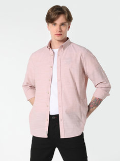 Рубашка мужская Colins CL1058567_Q1.V1 розовая S