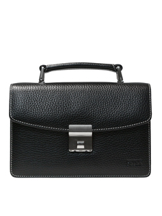 Сумка барсетка мужская PETEK 760, черный/зернистый/глянец/с белой строчкой