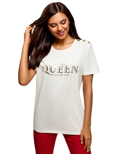 Футболка женская oodji 14701092-1 белая 2XS