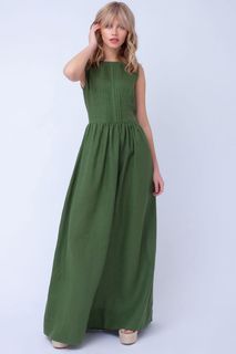 Платье женское OLGA SKAZKINA 180412 зеленое 40 RU