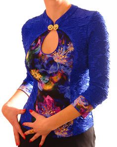 Блуза женская TheDistinctive D0452 синяя M