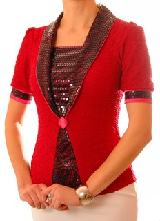 Блуза женская TheDistinctive N0119 красная S