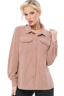 Рубашка женская DSTrend 278 коричневая 54 RU