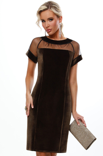 Платье женское DSTrend Магия красоты коричневое 48 RU