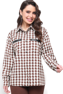 Рубашка женская DSTrend 457 коричневая 46 RU