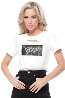 Футболка женская DSTrend Авторский стиль белая 54 RU