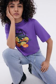 Футболка женская Baon B2324029 фиолетовая 2XL