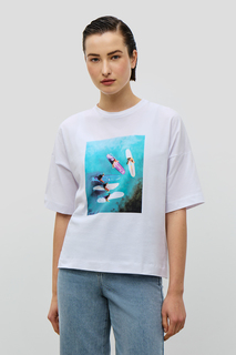 Футболка женская baon B2323090 белая 2XL