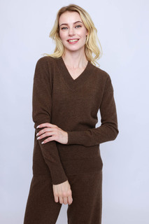 Пуловер женский WoolSpirit by Khan. Cashmere hgnlm коричневый 46 RU