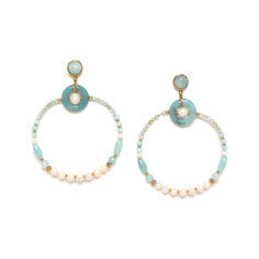 Серьги подвески из бижутерного сплава Nature Bijoux NB24.1-12-79300, амазонит