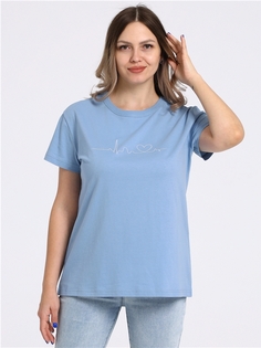 Футболка женская Апрель 1ЖДФК3793001 голубая 116/164
