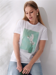 Футболка женская Апрель 269жен001РП белая 84/164