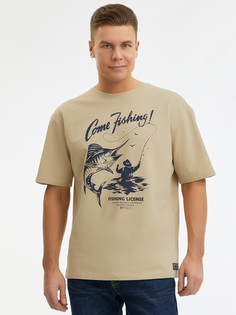 Футболка мужская oodji 5L123020M-3 бежевая S