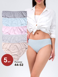 Комплект трусов женских Donella DN3134D голубых, розовых, бежевых XL, 5 шт.
