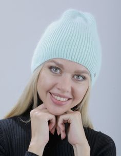 Шапка бини женская Buy me 100 светло-мятная, р.50-58
