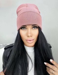 Шапка бини женская Buy me 87654 светло-розовая, р.50-56