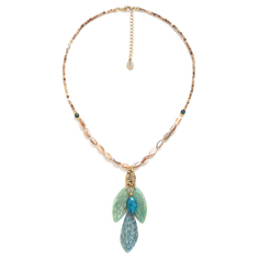 Колье из бижутерного сплава 42 см Nature Bijoux NB24.1-15-43121, азурит