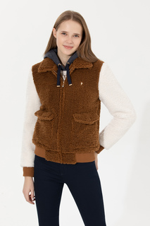 Шуба женская U.S. POLO Assn. G082SZ0350WP22002 коричневая 44