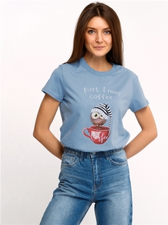 Футболка женская Апрель 1ЖДФК2657001 голубая 100/164