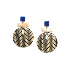 Серьги подвески из бижутерного сплава Nature Bijoux NB24.1-12CP78760, лазурит