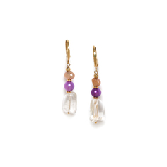 Серьги подвески из бижутерного сплава Nature Bijoux NB24.1-12-79344, аметист