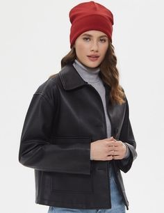 Шапка бини женская Buy me 87654 красная, р.50-56