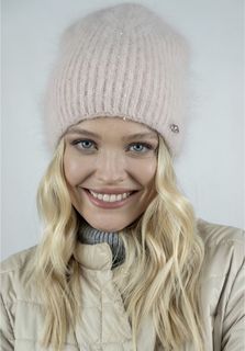 Шапка бини женская Buy me 100 пудровая, р.50-58