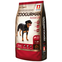 Сухой корм для собак Зоогурман Active Life, для средних и крупных пород, индейка, 12 кг