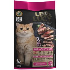 Сухой корм для кошек LEO&LUCY, для стерилизованных, мясное ассорти, 400г